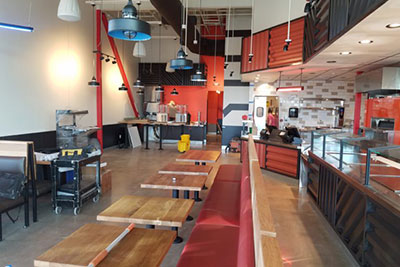 modern fast casual restaurant dining room